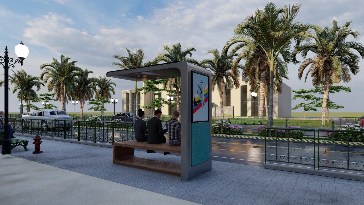 AI Smart Solar Bench — boulevard deployment